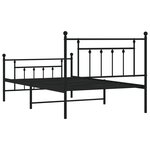 vidaXL Cadre de lit métal avec tête de lit/pied de lit noir 107x203 cm