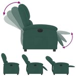 vidaXL Fauteuil inclinable électrique vert foncé velours