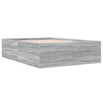 vidaXL Cadre de lit sonoma gris 140x190 cm bois d'ingénierie