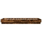 vidaXL Cadre de lit avec LED Chêne fumé 80 x 200 cm Bois d'ingénierie
