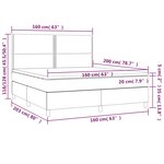 vidaXL Sommier à lattes de lit matelas et LED Gris foncé 160x200 cm