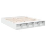 vidaXL Cadre de lit blanc 200x200 cm bois d'ingénierie
