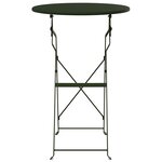 vidaXL Table Bistro Pliante Vert Foncé Ø50 x 71 cm  en Acier Revêtu de Poudre