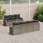 vidaXL Ensemble de canapé de jardin Gris 55 x 55 x 37 cm polyrotin
