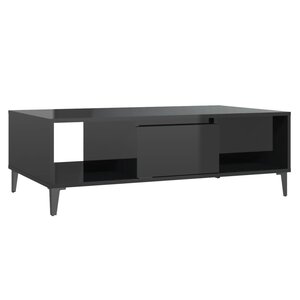 vidaXL Table basse noir brillant 103 5x60x35 cm bois d'ingénierie