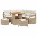 vidaXL Ensemble de canapé de jardin avec coussin 8 Pièces Beige et crème