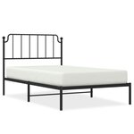 vidaXL Cadre de lit métal sans matelas avec tête de lit noir 107x203cm