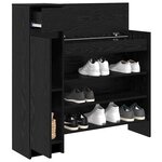 vidaXL Cabinet à chaussures avec tiroir Chêne noir 100 5 x 28 x 100 cm