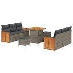 vidaXL Ensemble de canapé de jardin 9 Pièces Gris 80 x 80 x 71 cm