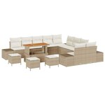 vidaXL Ensemble de canapé de jardin avec coussin 13 Pièces Beige et crème