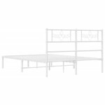 vidaXL Cadre de lit métal sans matelas et tête de lit blanc 140x200 cm