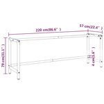 vidaXL Cadre de banc de travail Noir et rouge mat 220x57x79 cm Métal