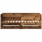 vidaXL Cadre de lit de jour avec tiroirs Bois ancien 90 x 190 cm