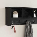 vidaXL Porte-manteau mural avec étagère Chêne noir 100 x 16 x 26 cm