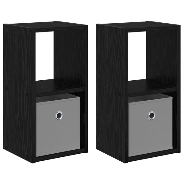vidaXL Table de chevet 2 Pièces Chêne noir 25 5 x 22 x 49 5 cm