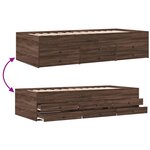 vidaXL Lit de jour et tiroirs chêne marron 75x190 cm bois d'ingénierie