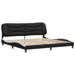 vidaXL Cadre de lit sans matelas Hvar noir et blanc 200x200 cm similicuir