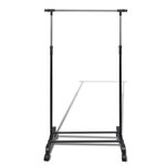 vidaXL Porte-manteaux réglables 2 Pièces 1 rail d'accrochage