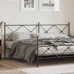 vidaXL Tête de lit métal noir 200 cm