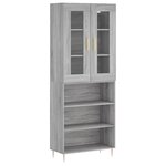 vidaXL Buffet haut Sonoma gris 69 5x34x180 cm Bois d'ingénierie