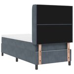 Lit Box Spring vidaXL avec Matelas Gris Foncé 90x190 cm Velours