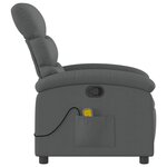 vidaXL Fauteuil inclinable de massage gris foncé tissu