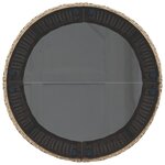 vidaXL Canapé de jardin table coussins demi-rond beige résine tressée