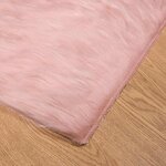 vidaXL Tapis en Peau de Mouton Synthétique Rose 140 x 200 cm Polyester