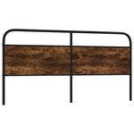 vidaXL Tête de lit de remplacement chêne fumé 190 cm acier et bois d'ingénierie