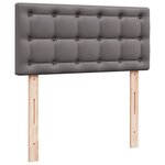 vidaXL Sommier à lattes de lit avec matelas Gris 100x200 cm Similicuir