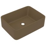 vidaXL Lavabo de luxe Crème mat 41x30x12 cm Céramique
