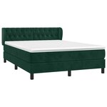 vidaXL Sommier à lattes de lit et matelas Vert foncé 140x200cm Velours