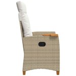 vidaXL Chaise inclinable avec plateau à thé 62 x 64 x 112 cm polyrotin