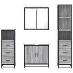 vidaXL Ensemble de meubles de salle de bain 4 Pièces sonoma gris