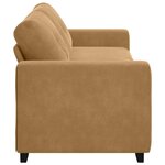 vidaXL Sofa 3 places avec coussin Marron Velours