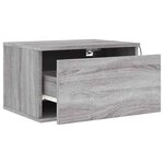 vidaXL Table de chevet murale avec lumières LED sonoma gris