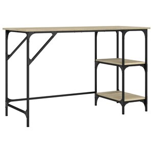 vidaXL Bureau chêne sonoma 120x50x75 cm métal et bois d'ingénierie
