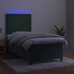 vidaXL Sommier à lattes de lit et matelas et LED Vert foncé 80x200 cm