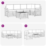 vidaXL Ensemble de canapés d'extérieur 6 pc Naturel et Crème Polyester