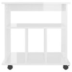 vidaXL Armoire à roulettes Blanc brillant 60x45x60cm Bois d’ingénierie