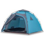 vidaXL Tente de camping à dôme 4 personnes bleu libération rapide