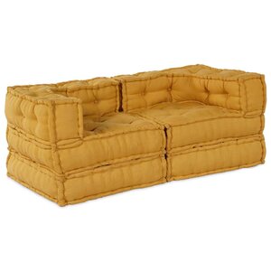 vidaXL Unité de canapé modulaire 2 Pièces Jaune 140 x 70 x 56 cm Tissu