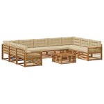vidaXL Ensemble de canapés d'extérieur 10 pc Naturel et Beige