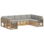 vidaXL Ensemble de canapé d'angle 9 Pièces Blanc et gris clair