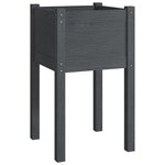 vidaXL Jardinières d'extérieur 2Pièces Gris 40x40x70cm Bois de pin massif