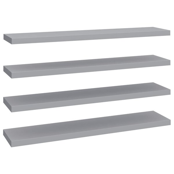 vidaXL Étagères murales flottantes 4 Pièces gris 120x23 5x3 8 cm MDF
