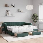 vidaXL Lit de jour avec gigogne et tiroirs sans matelas 80x200 cm
