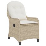 Fauteuil relax avec coussin en poly rattan beige