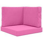 vidaXL Coussin de canapé d'extérieur 3 Pièces Rose Polyester