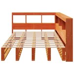 vidaXL Lit bibliothèque sans matelas cire marron 120x200 cm pin massif